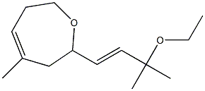 2-(3-Ethoxy-3-methyl-1-buten-1-yl)-2,3,6,7-tetrahydro-4-methyloxepin 结构式