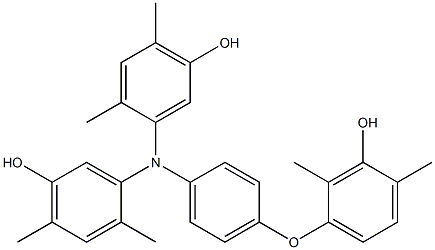 N,N-Bis(5-hydroxy-2,4-dimethylphenyl)-4-(3-hydroxy-2,4-dimethylphenoxy)benzenamine 结构式