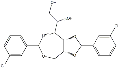 3-O,6-O:4-O,5-O-Bis(3-chlorobenzylidene)-D-glucitol 结构式