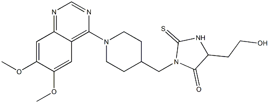 1-[[1-(6,7-Dimethoxyquinazolin-4-yl)piperidin-4-yl]methyl]-4-(2-hydroxyethyl)-2-thioxoimidazolidin-5-one 结构式