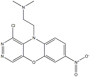 1-Chloro-10-(2-dimethylaminoethyl)-7-nitro-10H-pyridazino[4,5-b][1,4]benzoxazine 结构式