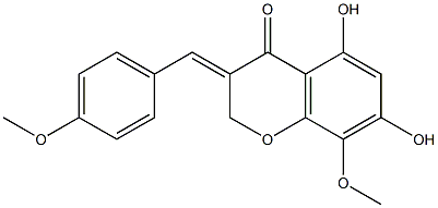 5,7-Dihydroxy-8-methoxy-3-[(E)-4-methoxybenzylidene]chroman-4-one 结构式