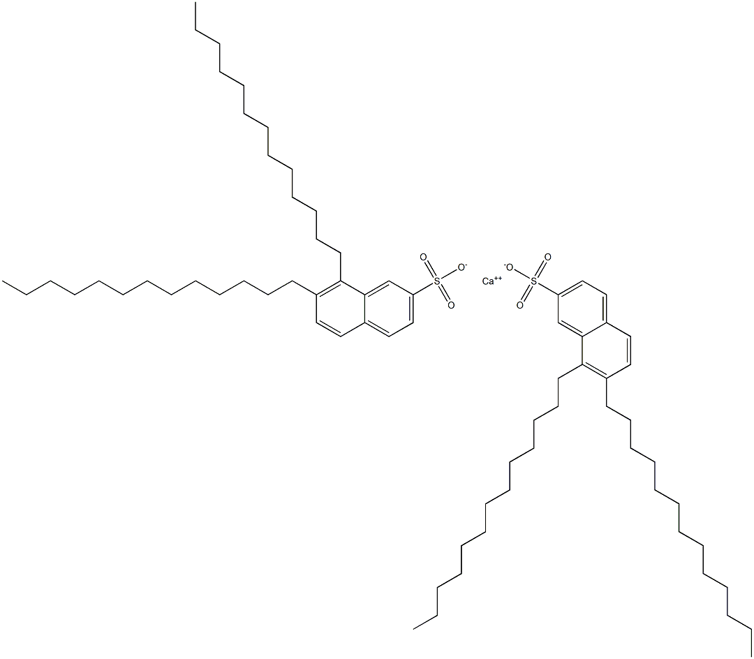 Bis(7,8-ditridecyl-2-naphthalenesulfonic acid)calcium salt 结构式