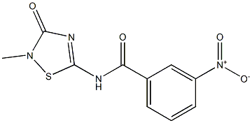 N-[(2,3-Dihydro-2-methyl-3-oxo-1,2,4-thiadiazol)-5-yl]-3-nitrobenzamide 结构式