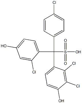 (4-Chlorophenyl)(2-chloro-4-hydroxyphenyl)(2,3-dichloro-4-hydroxyphenyl)methanesulfonic acid 结构式