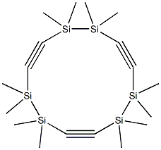 3,3,4,4,7,7,8,8,11,11,12,12-Dodecamethyl-3,4,7,8,11,12-hexasila-1,5,9-cyclododecatriyne 结构式