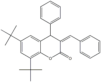 4-Phenyl-6,8-ditert-butyl-3,4-dihydro-3-benzylidene-2H-1-benzopyran-2-one 结构式