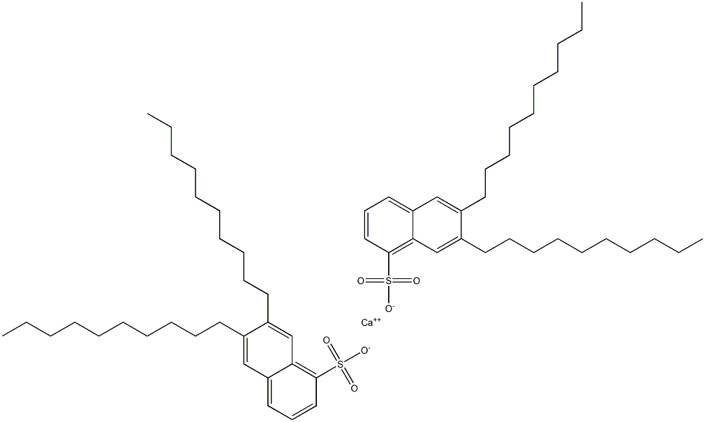 Bis(6,7-didecyl-1-naphthalenesulfonic acid)calcium salt 结构式