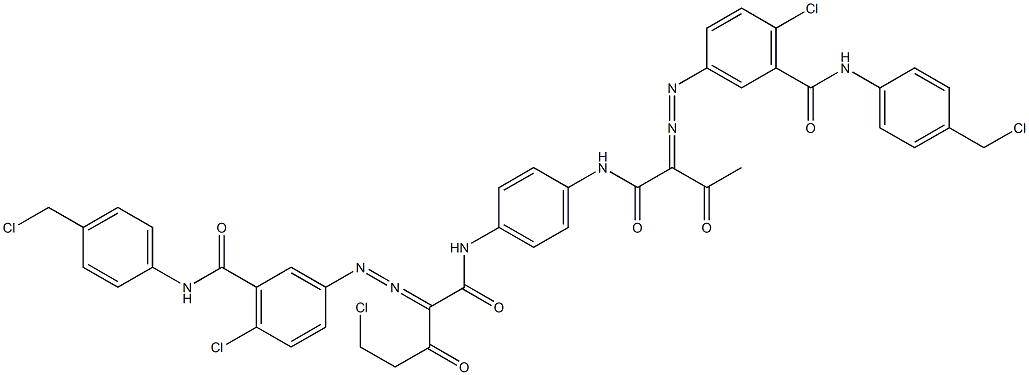 3,3'-[2-(Chloromethyl)-1,4-phenylenebis[iminocarbonyl(acetylmethylene)azo]]bis[N-[4-(chloromethyl)phenyl]-6-chlorobenzamide] 结构式