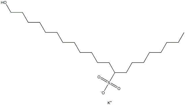 21-Hydroxyhenicosane-9-sulfonic acid potassium salt 结构式