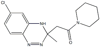 6-Chloro-3-methyl-3-[(piperidinocarbonyl)methyl]-3,4-dihydro-1,2,4-benzotriazine 结构式