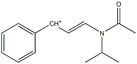 1-Phenyl-3-[isopropyl(acetyl)amino]-2-propen-1-ium 结构式