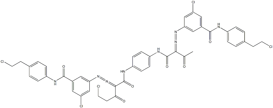 3,3'-[2-(Chloromethyl)-1,4-phenylenebis[iminocarbonyl(acetylmethylene)azo]]bis[N-[4-(2-chloroethyl)phenyl]-5-chlorobenzamide] 结构式