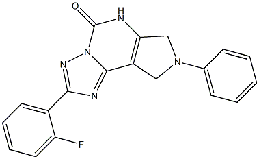 2-(2-Fluorophenyl)-5,6,7,8-tetrahydro-7-phenyl-4H-1,3,3a,5,7-pentaaza-as-indacen-4-one 结构式