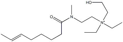 2-[N-Methyl-N-(6-octenoyl)amino]-N,N-diethyl-N-(2-hydroxyethyl)ethanaminium 结构式