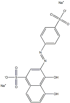 4,5-Dihydroxy-3-[(4-sulfophenyl)azo]-1-naphthalenesulfonic acid disodium salt 结构式