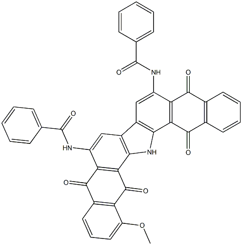 6,9-Di(benzoylamino)-1-methoxy-16H-dinaphtho[2,3-a:2',3'-i]carbazole-5,10,15,17-tetrone 结构式