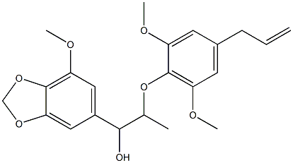 1-(7-Methoxy-1,3-benzodioxol-5-yl)-2-[(2,6-dimethoxy-4-allylphenyl)oxy]-1-propanol 结构式