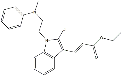 3-[1-[2-(Methylphenylamino)ethyl]-2-chloro-1H-indol-3-yl]propenoic acid ethyl ester 结构式