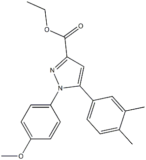 1-(4-Methoxyphenyl)-5-(3-methyl-4-methylphenyl)-1H-pyrazole-3-carboxylic acid ethyl ester 结构式