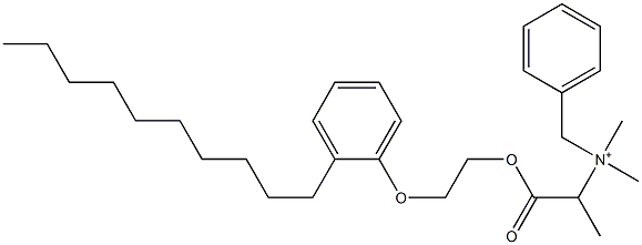 N,N-Dimethyl-N-benzyl-N-[1-[[2-(2-decylphenyloxy)ethyl]oxycarbonyl]ethyl]aminium 结构式