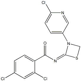N-[3-(6-Chloro-3-pyridinyl)-1,3-thiazetidin-2-ylidene]-2,4-dichlorobenzamide 结构式