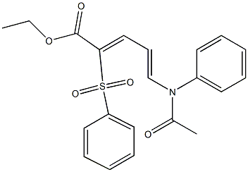 5-[N-Phenyl(acetyl)amino]-2-phenylsulfonyl-2,4-pentadienoic acid ethyl ester 结构式