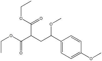 2-[2-Methoxy-2-(p-methoxyphenyl)ethyl]malonic acid diethyl ester 结构式