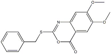 2-Benzylthio-6-methoxy-7-methoxy-4H-3,1-benzoxazin-4-one 结构式