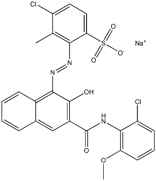 4-Chloro-3-methyl-2-[[3-[[(2-chloro-6-methoxyphenyl)amino]carbonyl]-2-hydroxy-1-naphtyl]azo]benzenesulfonic acid sodium salt 结构式