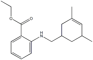 2-[[[3,5-Dimethyl-3-cyclohexen-1-yl]methyl]amino]benzoic acid ethyl ester 结构式