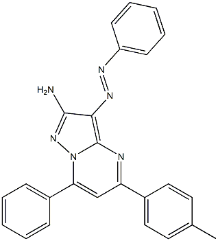 2-Amino-3-phenylazo-5-(4-methylphenyl)-7-phenylpyrazolo[1,5-a]pyrimidine 结构式