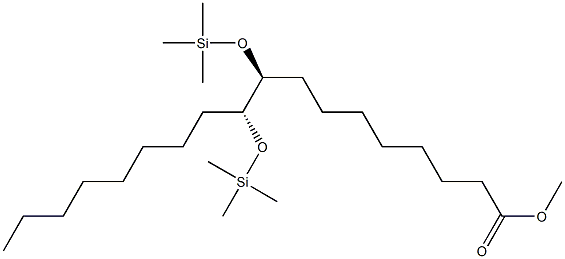 (9S,10R)-9,10-Bis[(trimethylsilyl)oxy]octadecanoic acid methyl ester 结构式