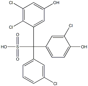 (3-Chlorophenyl)(3-chloro-4-hydroxyphenyl)(2,3-dichloro-5-hydroxyphenyl)methanesulfonic acid 结构式