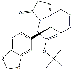 (5S,10S)-2-Oxo-10-(1,3-benzodioxol-5-yl)-1-azaspiro[4.5]dec-7-ene-1-acetic acid tert-butyl ester 结构式