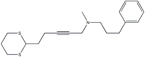 5-(1,3-Dithian-2-yl)-N-methyl-N-(3-phenylpropyl)-2-pentyn-1-amine 结构式