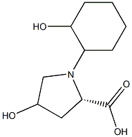 (2S)-1-(2-Hydroxycyclohexyl)-4-hydroxypyrrolidine-2-carboxylic acid 结构式