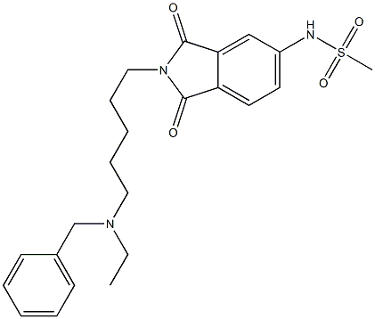 N-[5-(Ethylbenzylamino)pentyl]-5-(methylsulfonylamino)phthalimide 结构式