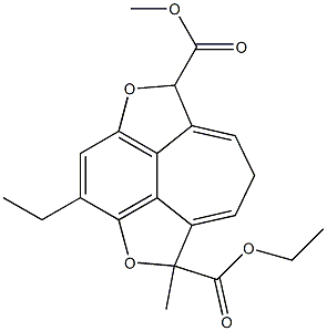 1,6-Dimethyl-6,8-dihydro-2,5-dioxa-1H-cyclohept[jkl]-as-indacene-1,6-dicarboxylic acid diethyl ester 结构式