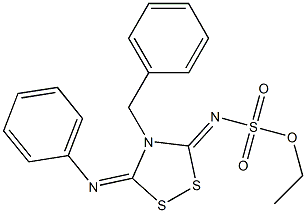 3-Phenylimino-4-benzyl-5-ethoxysulfonylimino-1,2,4-dithiazolidine 结构式