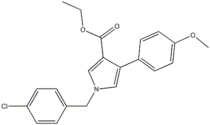 1-(4-Chlorobenzyl)-4-(4-methoxyphenyl)-1H-pyrrole-3-carboxylic acid ethyl ester 结构式