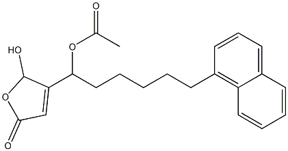 Acetic acid 1-[(2,5-dihydro-2-hydroxy-5-oxofuran)-3-yl]-6-(1-naphtyl)hexyl ester 结构式