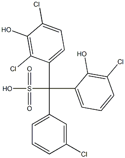 (3-Chlorophenyl)(3-chloro-2-hydroxyphenyl)(2,4-dichloro-3-hydroxyphenyl)methanesulfonic acid 结构式