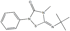 4-Methyl-2-phenyl-5-(tert-butylimino)-4,5-dihydro-1,2,4-thiadiazol-3(2H)-one 结构式