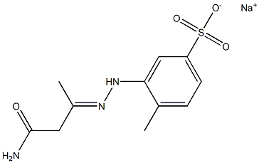 3-[N'-(2-Carbamoyl-1-methylethylidene)hydrazino]-4-methylbenzenesulfonic acid sodium salt 结构式