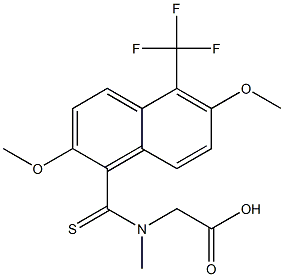 [N-[[2,6-Dimethoxy-5-trifluoromethyl-1-naphthalenyl]thiocarbonyl]-N-methylamino]acetic acid 结构式