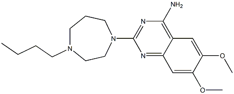 2-(4-Butylhexahydro-1H-1,4-diazepin-1-yl)-4-amino-6,7-dimethoxyquinazoline 结构式