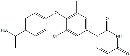 2-[4-[4-(1-Hydroxyethyl)phenoxy]-3-chloro-5-methylphenyl]-1,2,4-triazine-3,5(2H,4H)-dione 结构式
