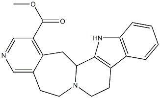 5,8,9,14,14b,15-Hexahydro-6H-pyrido[4'',3'':4',5']azepino[1',2':1,2]pyrido[3,4-b]indole-1-carboxylic acid methyl ester 结构式