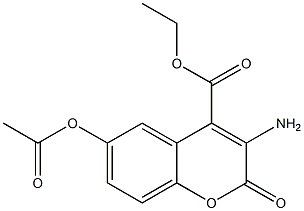 3-Amino-6-acetyloxy-2-oxo-2H-1-benzopyran-4-carboxylic acid ethyl ester 结构式